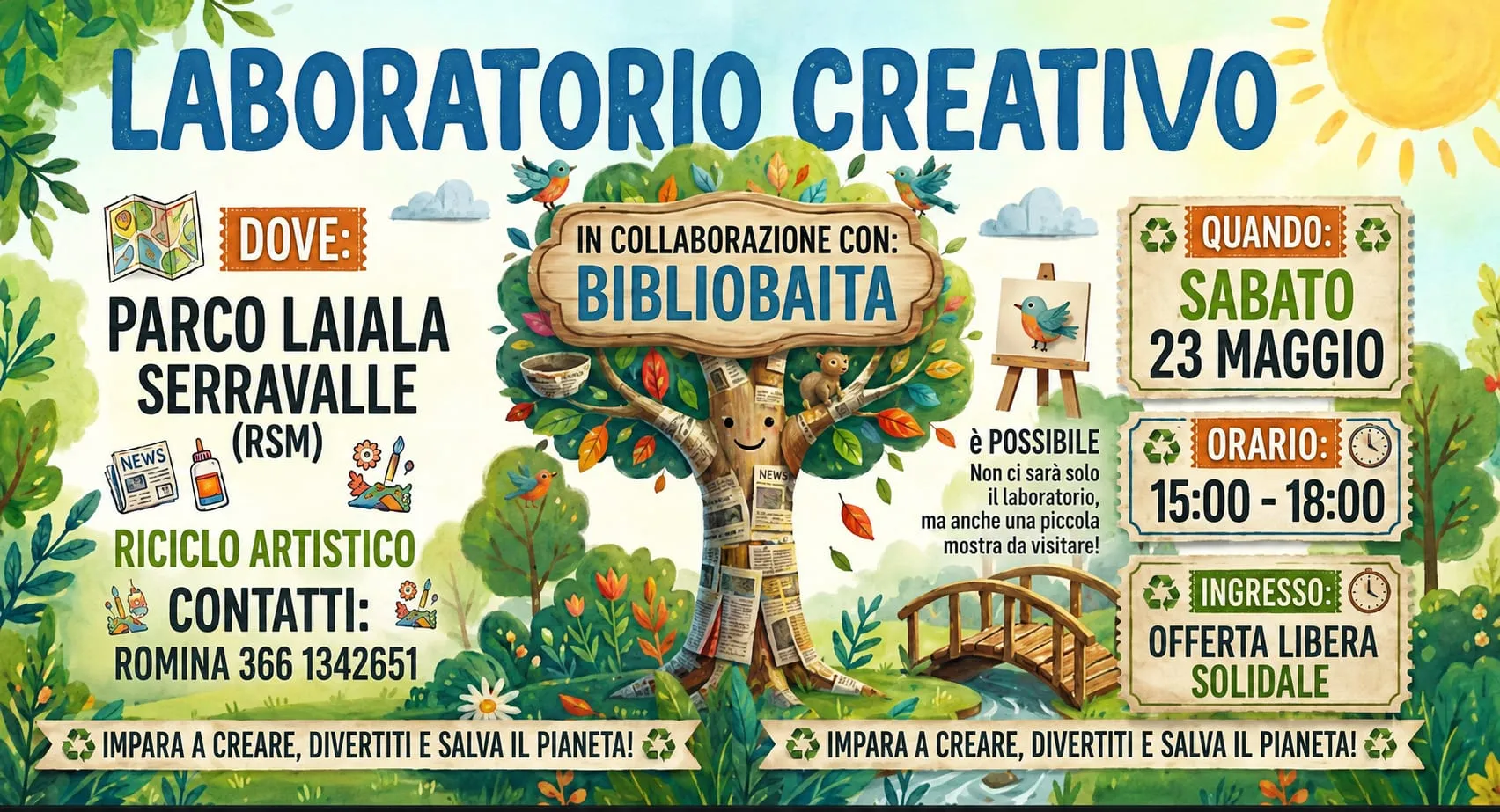 Laboratorio Creativo e Riciclo Artistico al Parco Laiala